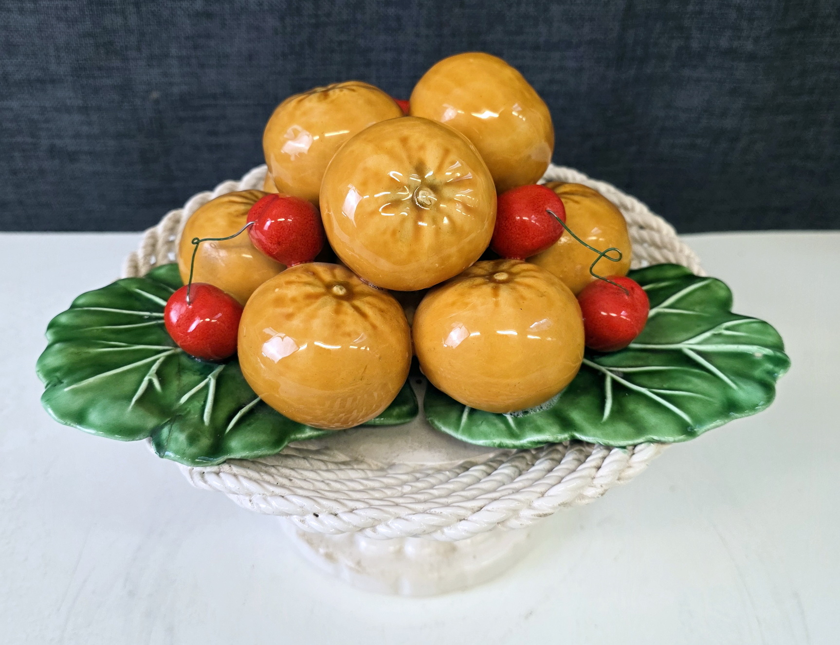 A Majolica Fruit Basket